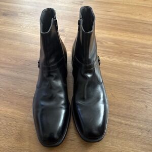Vintage Breather Wright Arch Preserver Men 14 AA Black Leather Chelsea Zip Boots